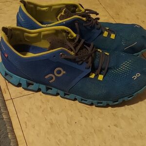 On Running Men's Athletic Shoes in Blue and Yellow
